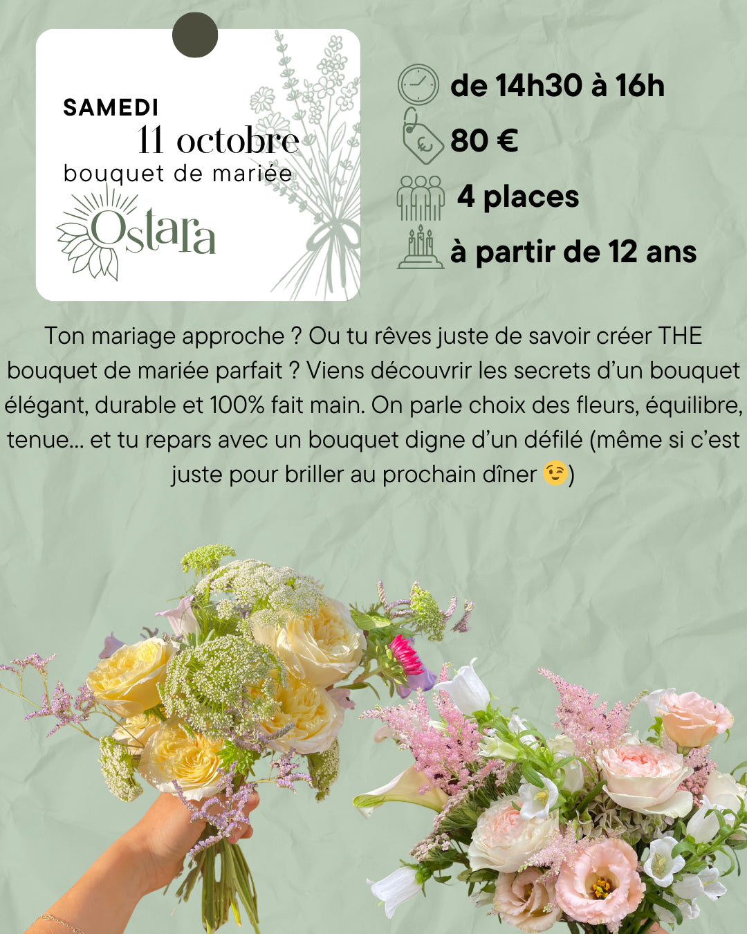 Atelier - création d'un bouquet de mariée - samedi 11 octobre