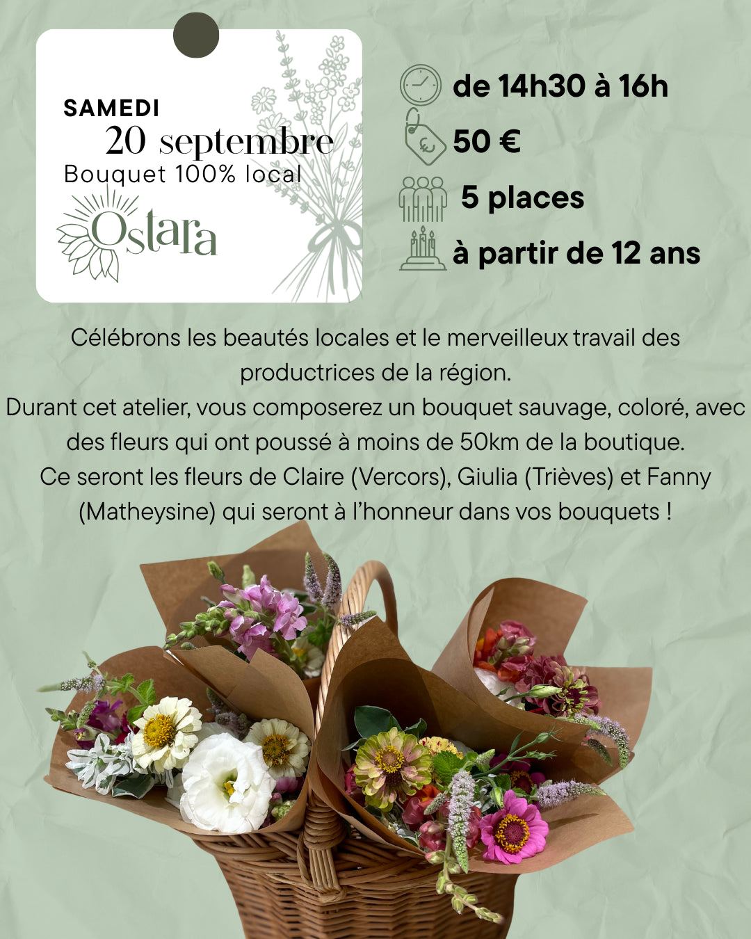 Atelier - Bouquet de fleurs 100% locales - samedi 20 septembre